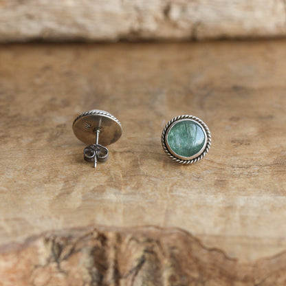 Green Kyanite Traditional Posts | Sterling Silver