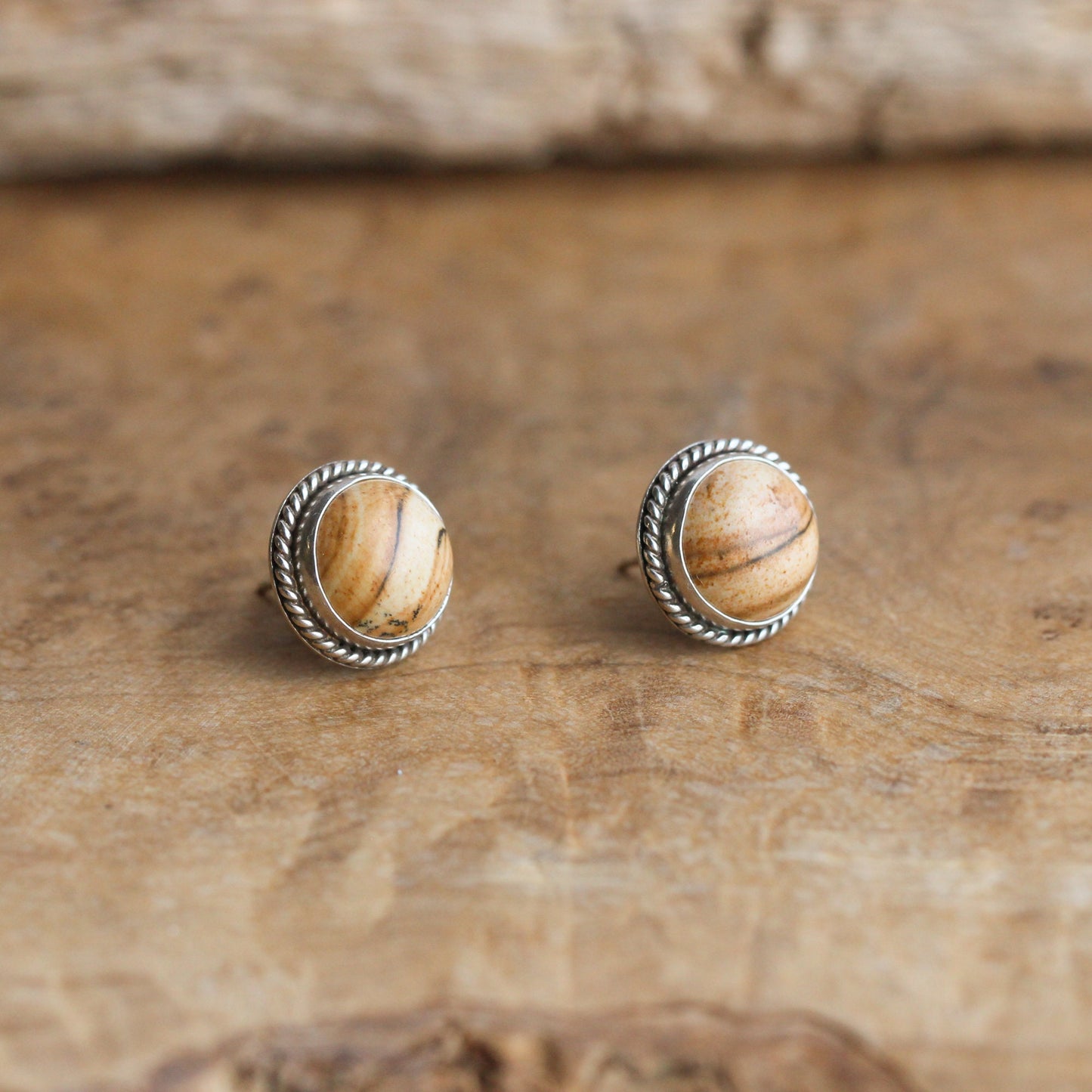 Picture Jasper Traditional Posts - .925 Sterling Silver - Silversmith - OOAK