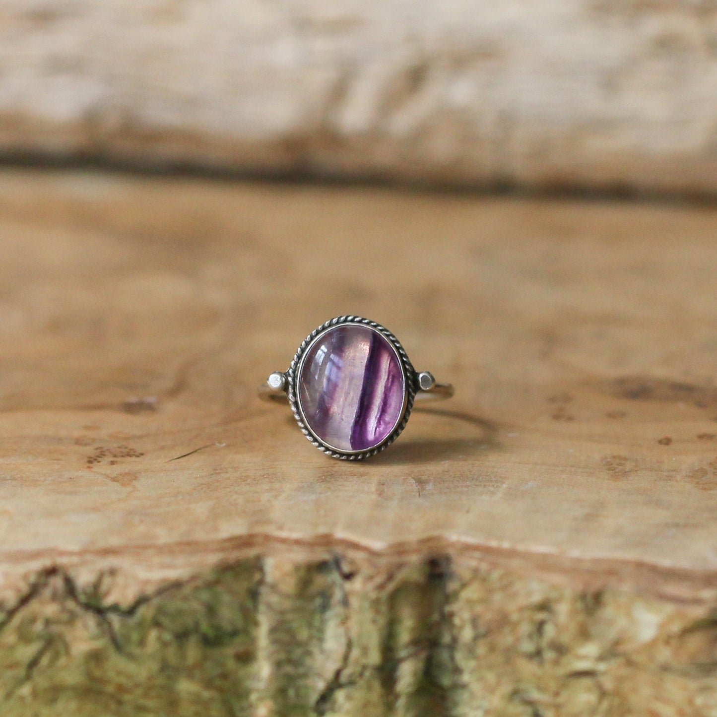 Custom Rainbow Fluorite Sterling Silver Ring - Choose Your Stone