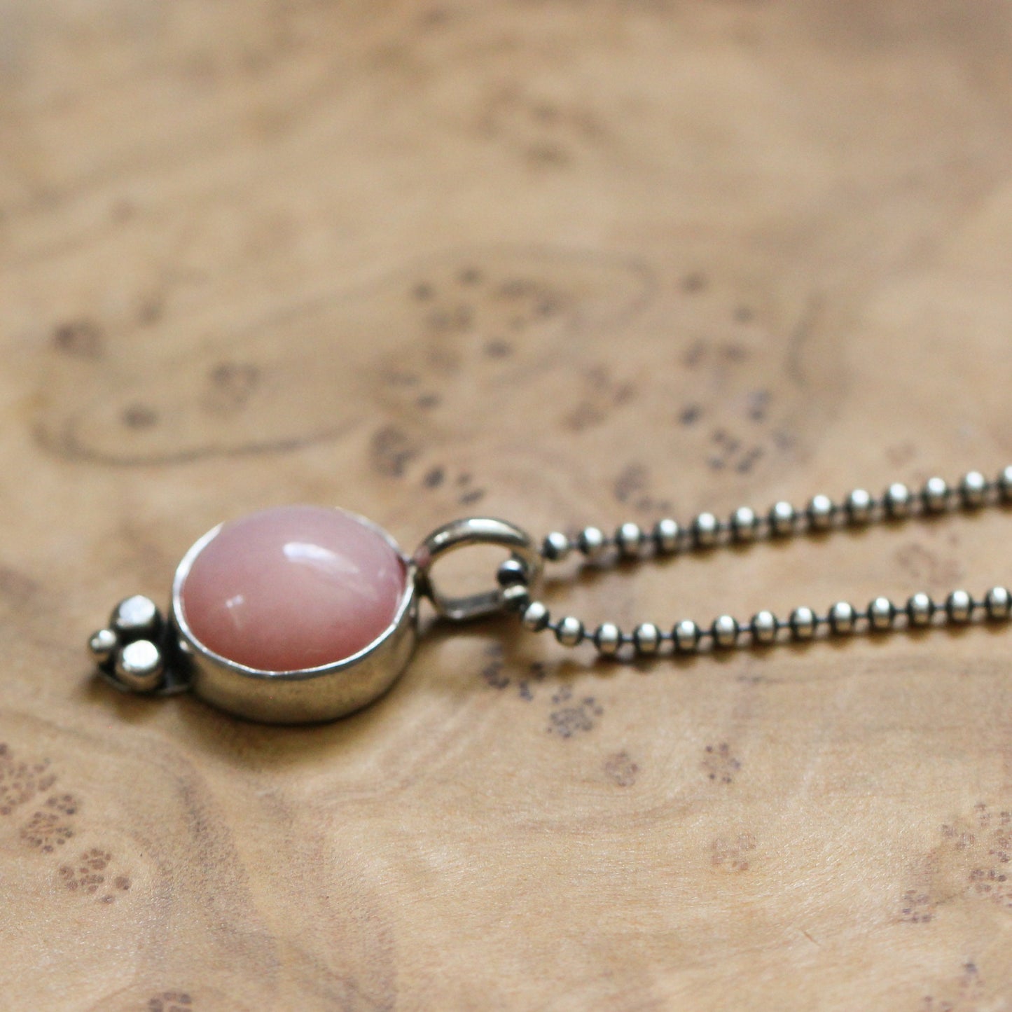 Pink Opal Sterling Silver Necklace – Sweetheart Pendant