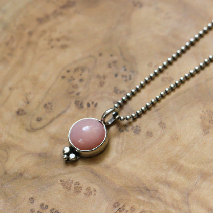 Pink Opal Sterling Silver Necklace – Sweetheart Pendant