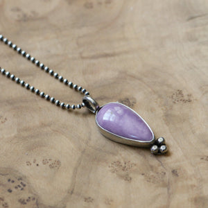 Phosphosiderite Sweetheart Pendant - Phosphosiderite Necklace - Soft Purple Boho Pendant
