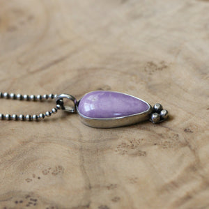 Phosphosiderite Sweetheart Pendant - Phosphosiderite Necklace - Soft Purple Boho Pendant