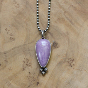 Phosphosiderite Sweetheart Pendant - Phosphosiderite Necklace - Soft Purple Boho Pendant