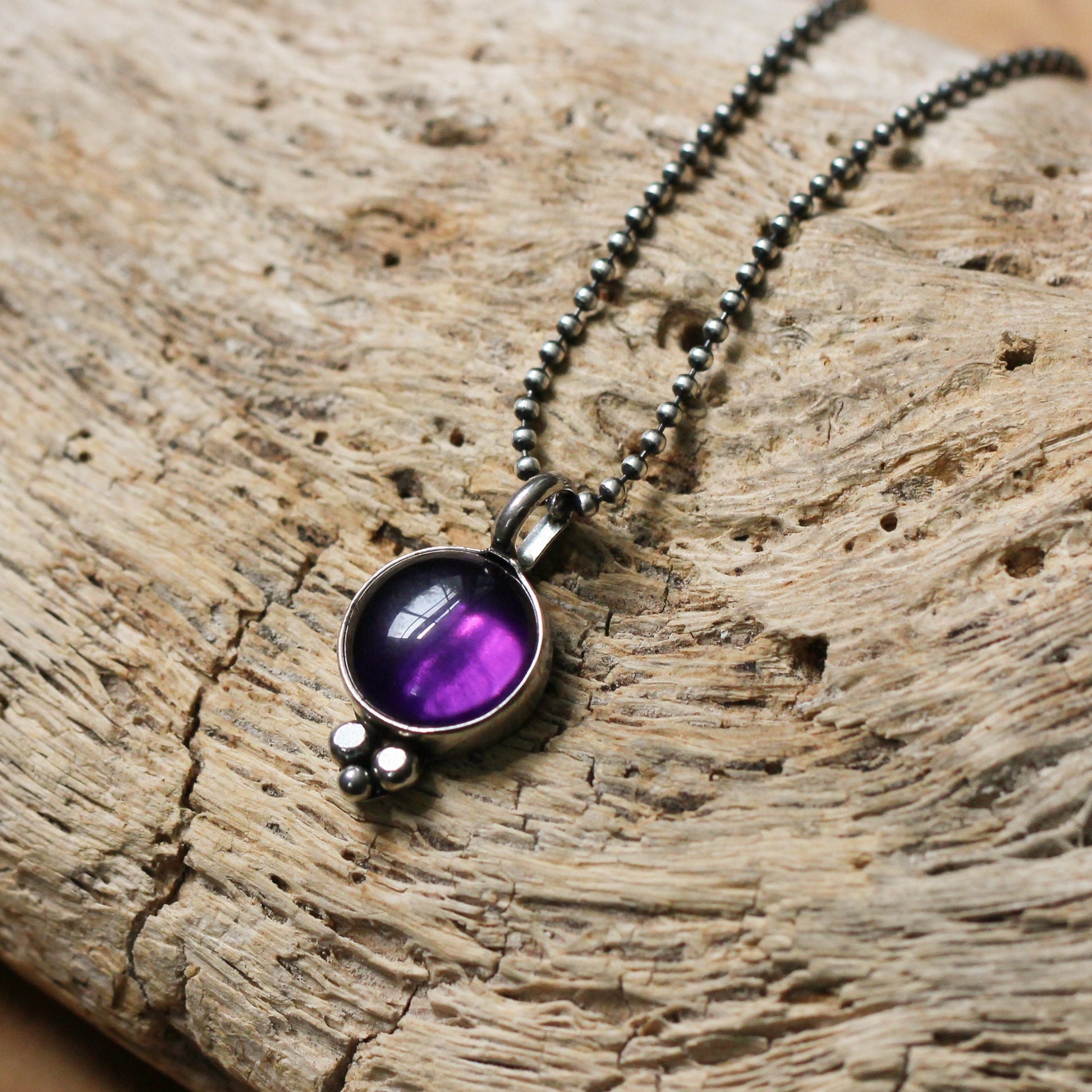 Amethyst Sterling Silver Pendant – Sweetheart Necklace