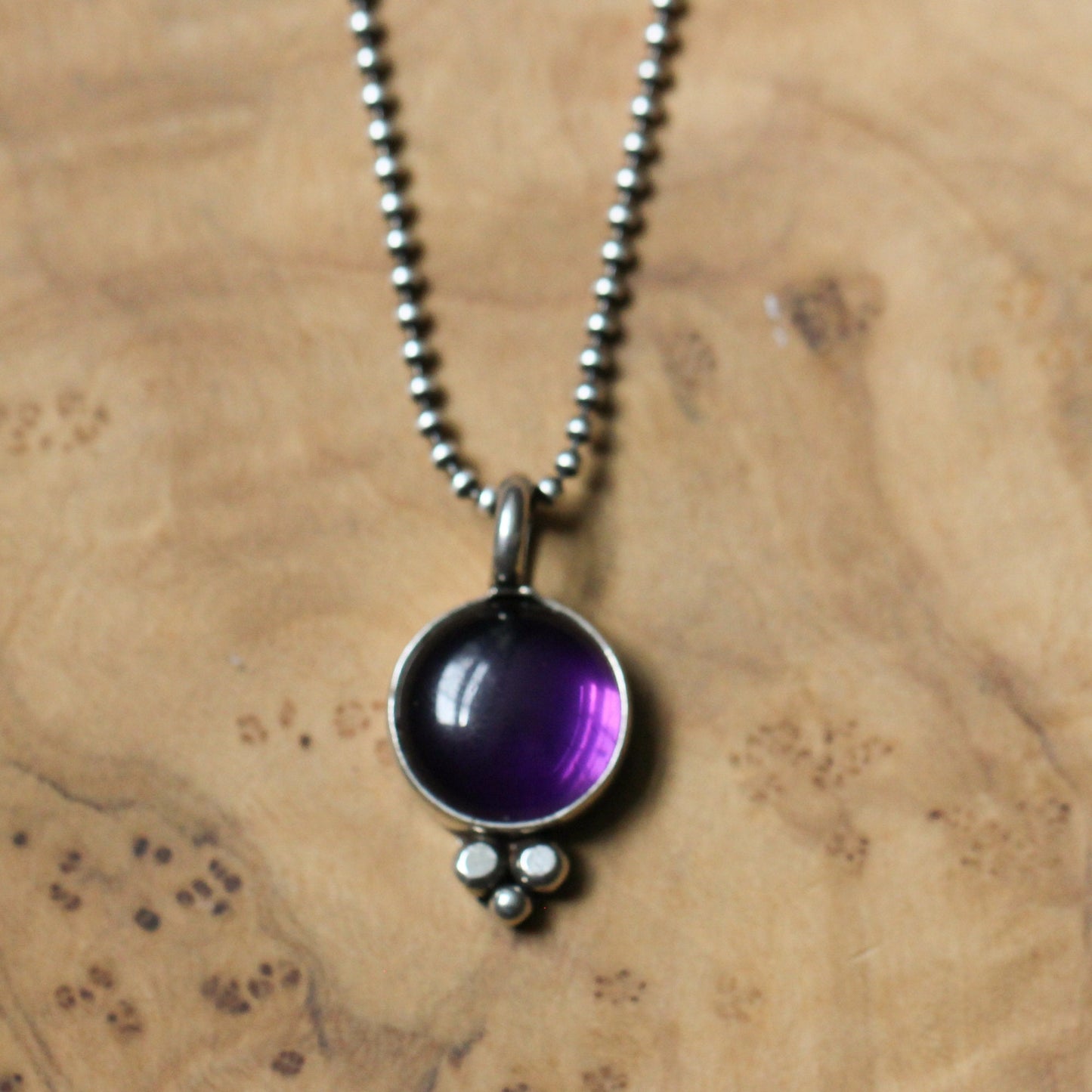 Amethyst Sterling Silver Pendant – Sweetheart Necklace