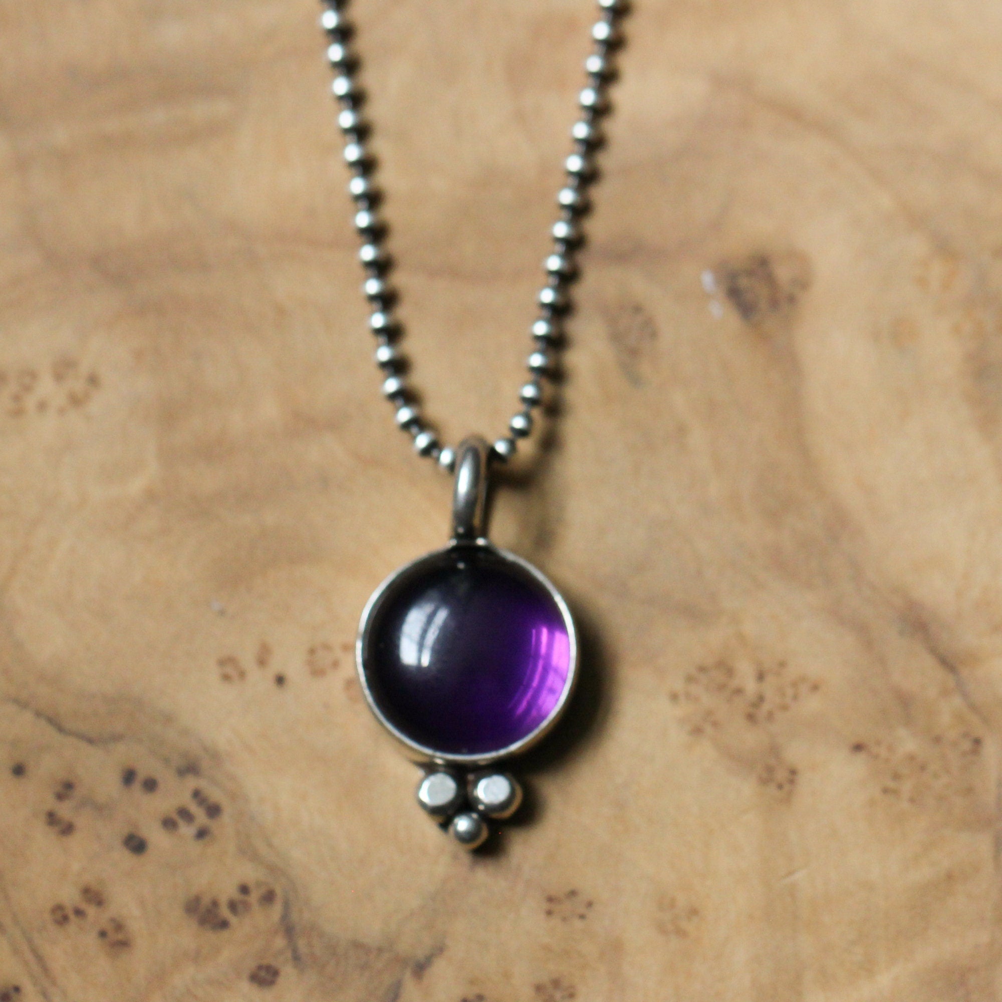 Purple Amethyst Pendant - 'Lil Sweetheart Pendant - Sterling Silver - Amethyst Necklace