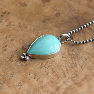 Custom Turquoise Pendant - Pear Shaped - Silversmith