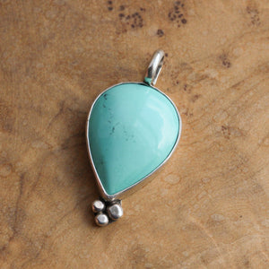 Custom Turquoise Pendant - Pear Shaped - Silversmith