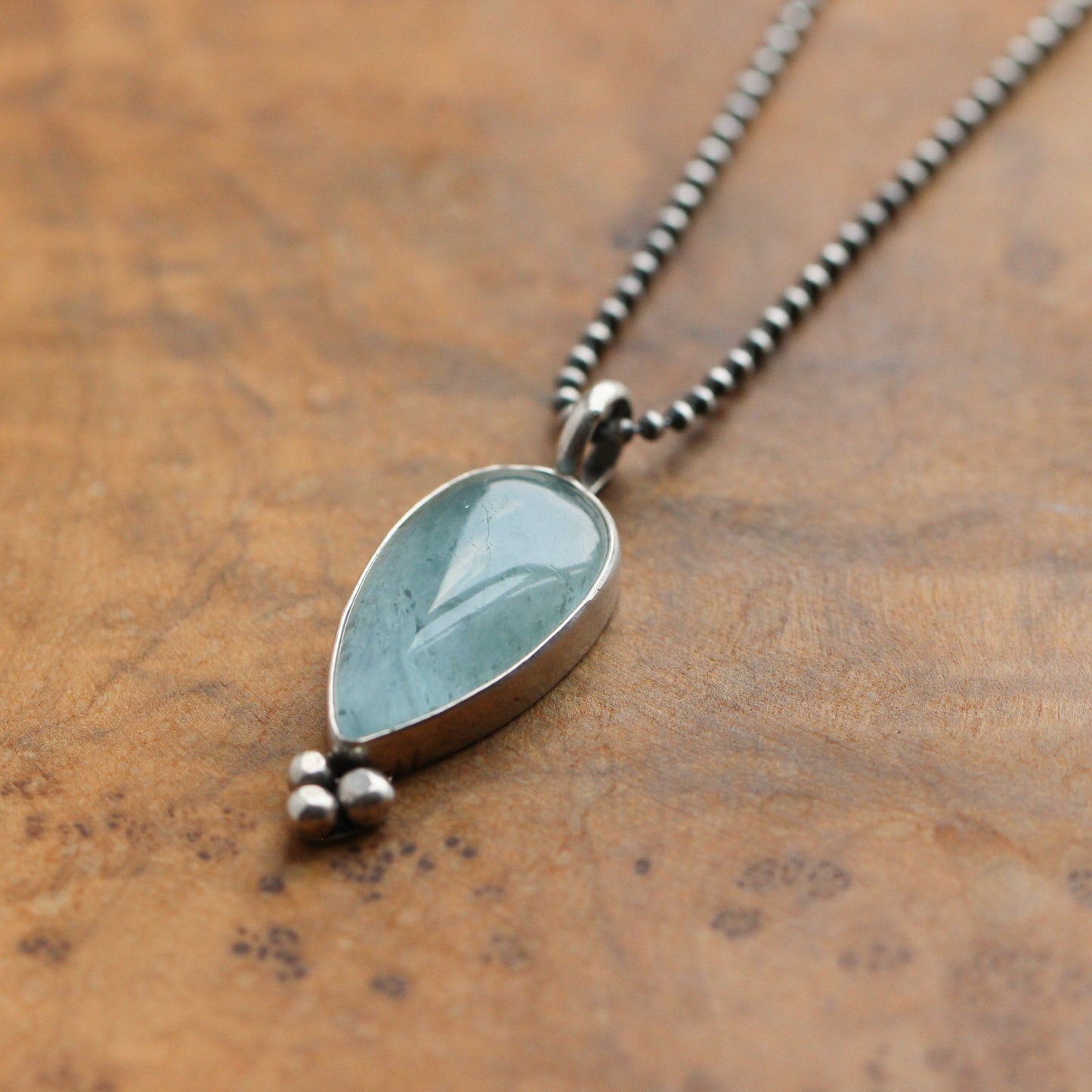 Aquamarine Pendant Necklace - March Birthstone
