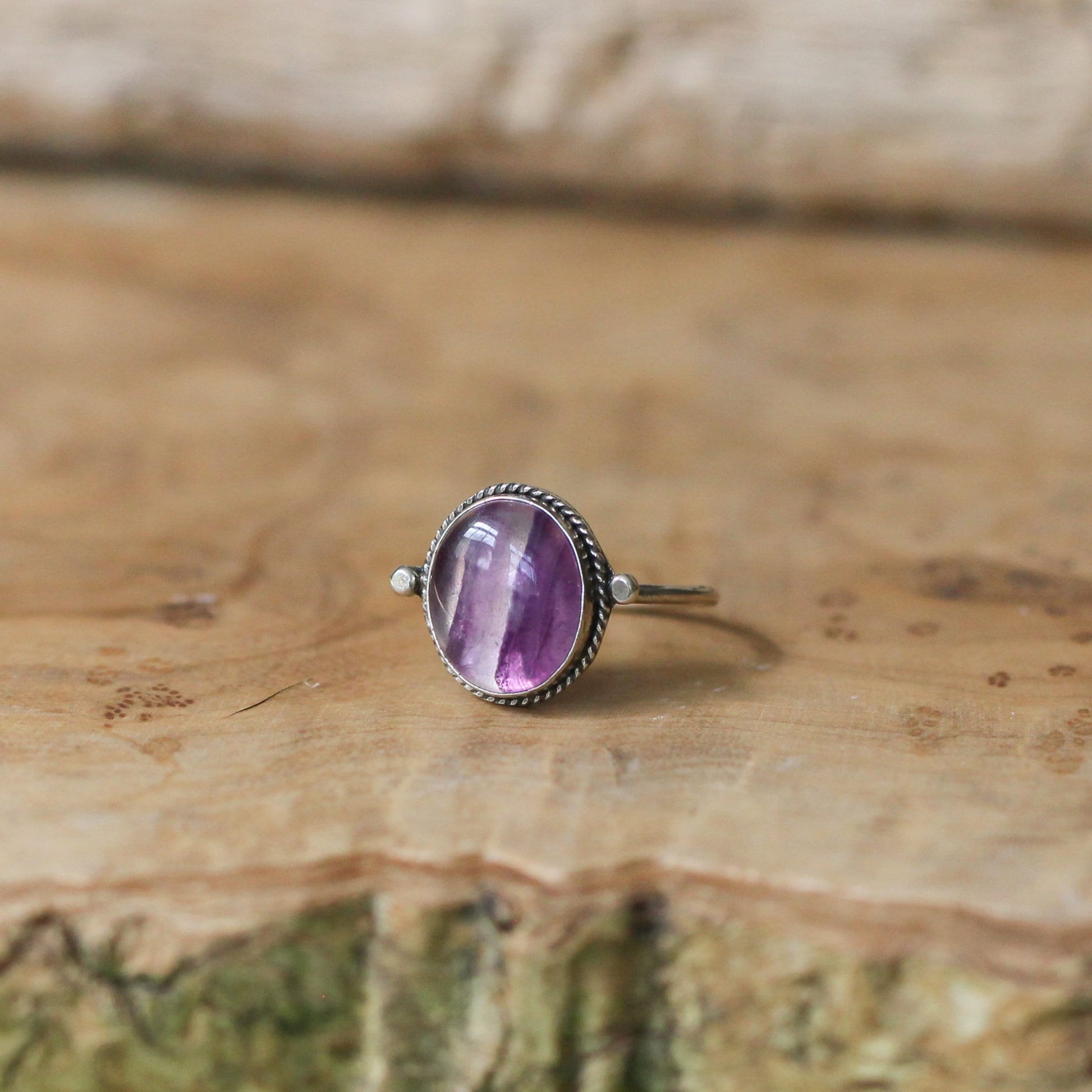 Custom Rainbow Fluorite Sterling Silver Ring - Choose Your Stone