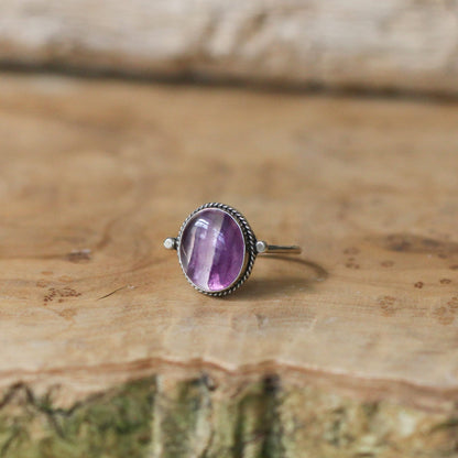 Custom Rainbow Fluorite Sterling Silver Ring - Choose Your Stone