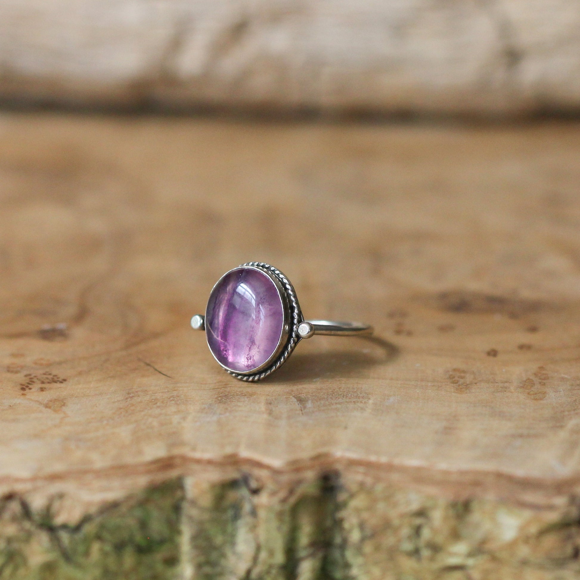 Custom Rainbow Fluorite Sterling Silver Ring - Choose Your Stone