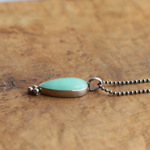 Chrysoprase Sweetheart Necklace - Chrysoprase Pendant - Silversmith - .925 Sterling Silver