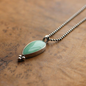 Chrysoprase Sweetheart Necklace - Chrysoprase Pendant - Silversmith - .925 Sterling Silver