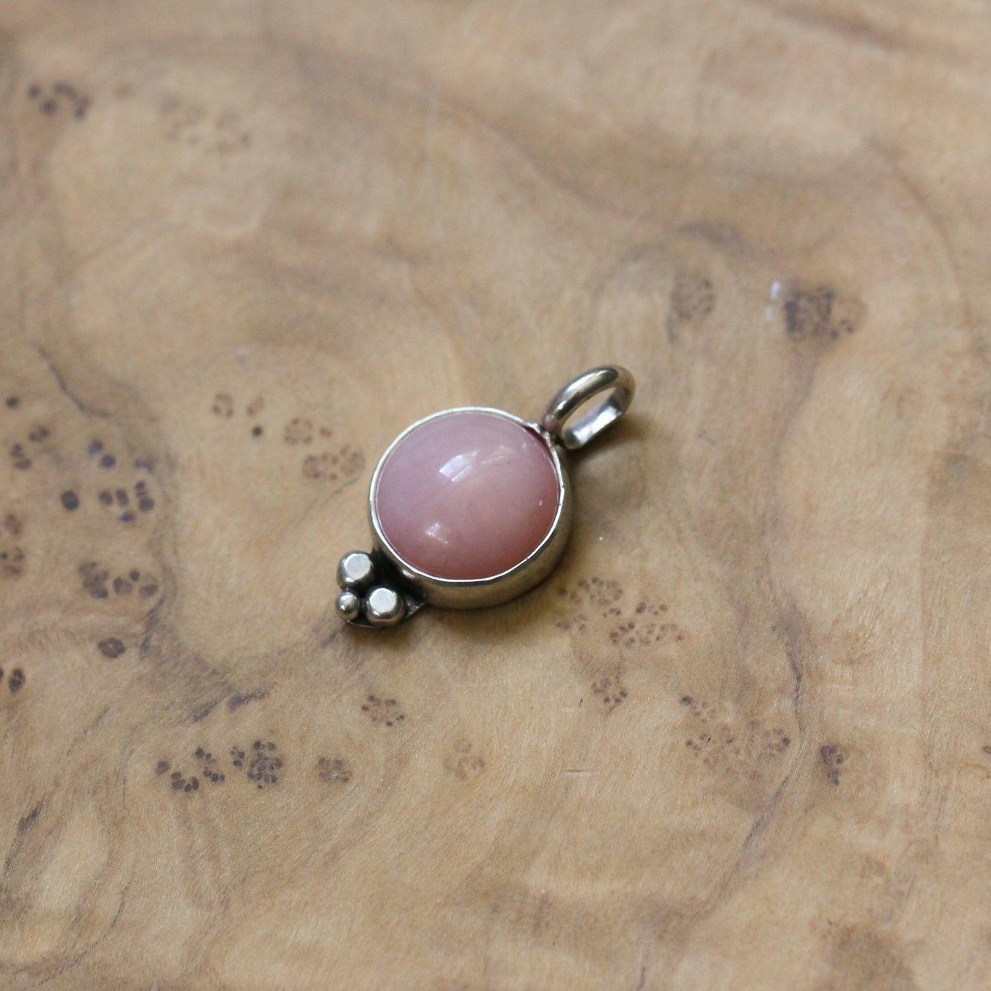 Pink Opal Sterling Silver Necklace – Sweetheart Pendant