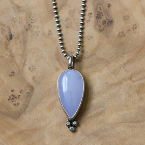 Chalcedony Sweetheart Pendant - Silversmith - Chalcedony Necklace - .925 Sterling Silver