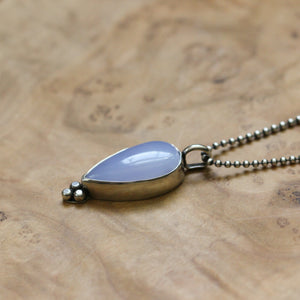 Chalcedony Sweetheart Pendant - Silversmith - Chalcedony Necklace - .925 Sterling Silver