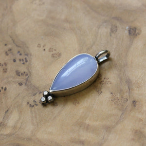 Chalcedony Sweetheart Pendant - Silversmith - Chalcedony Necklace - .925 Sterling Silver
