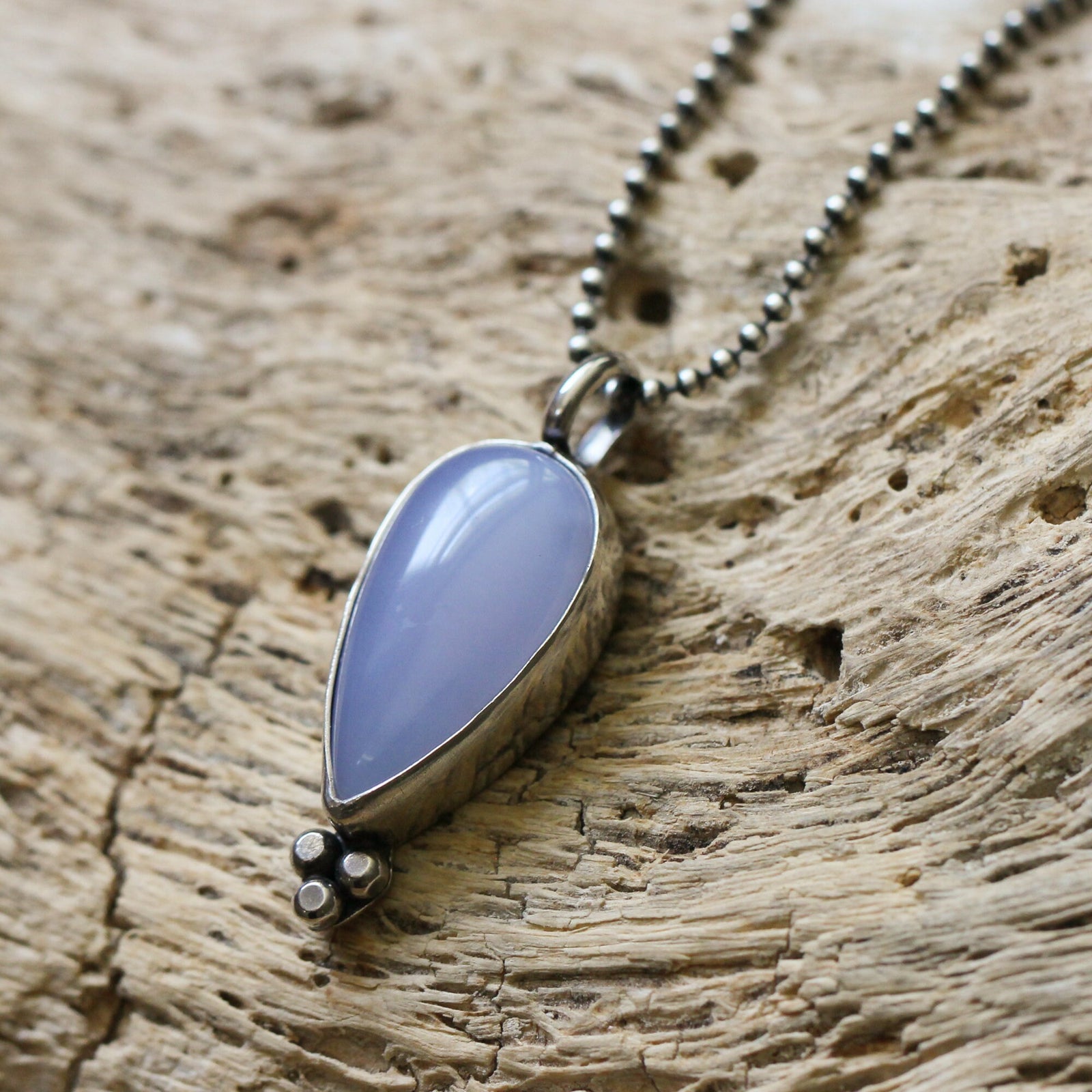 Chalcedony Sweetheart Pendant - Silversmith - Chalcedony Necklace - .925 Sterling Silver