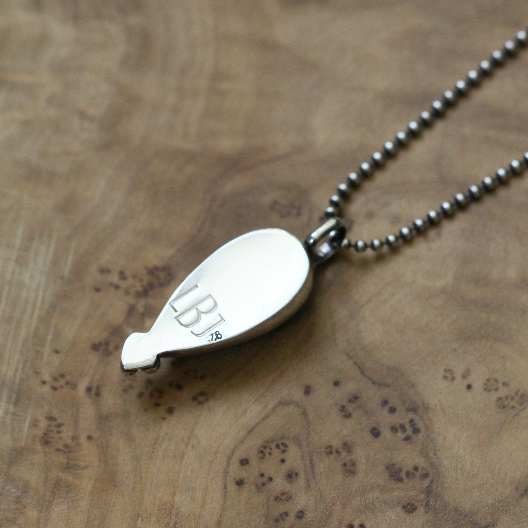 Fluorite Sweetheart Pendant - Silversmith - Striped Purple Fluorite