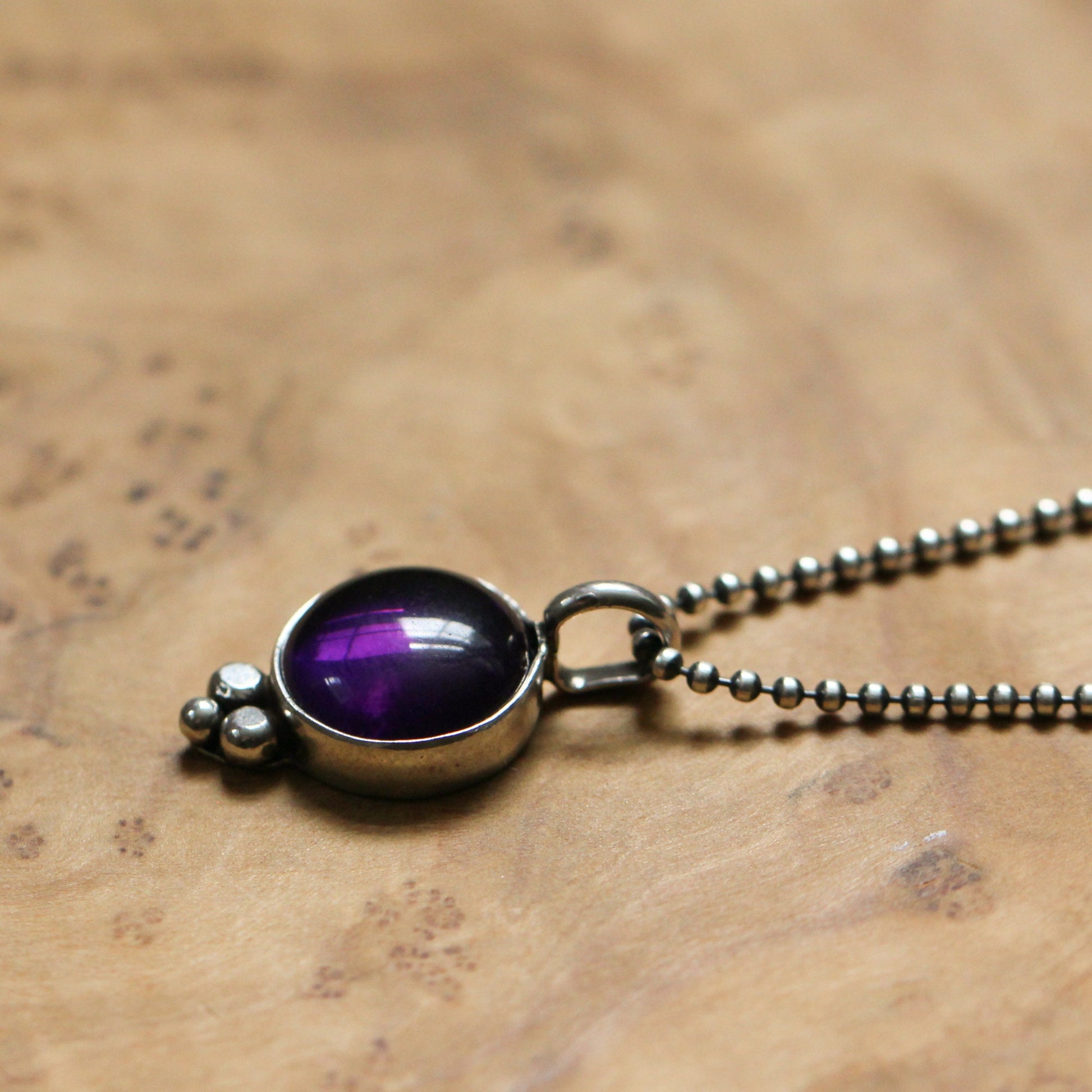 Amethyst Sterling Silver Pendant – Sweetheart Necklace