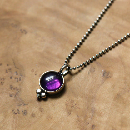 Amethyst Sterling Silver Pendant – Sweetheart Necklace