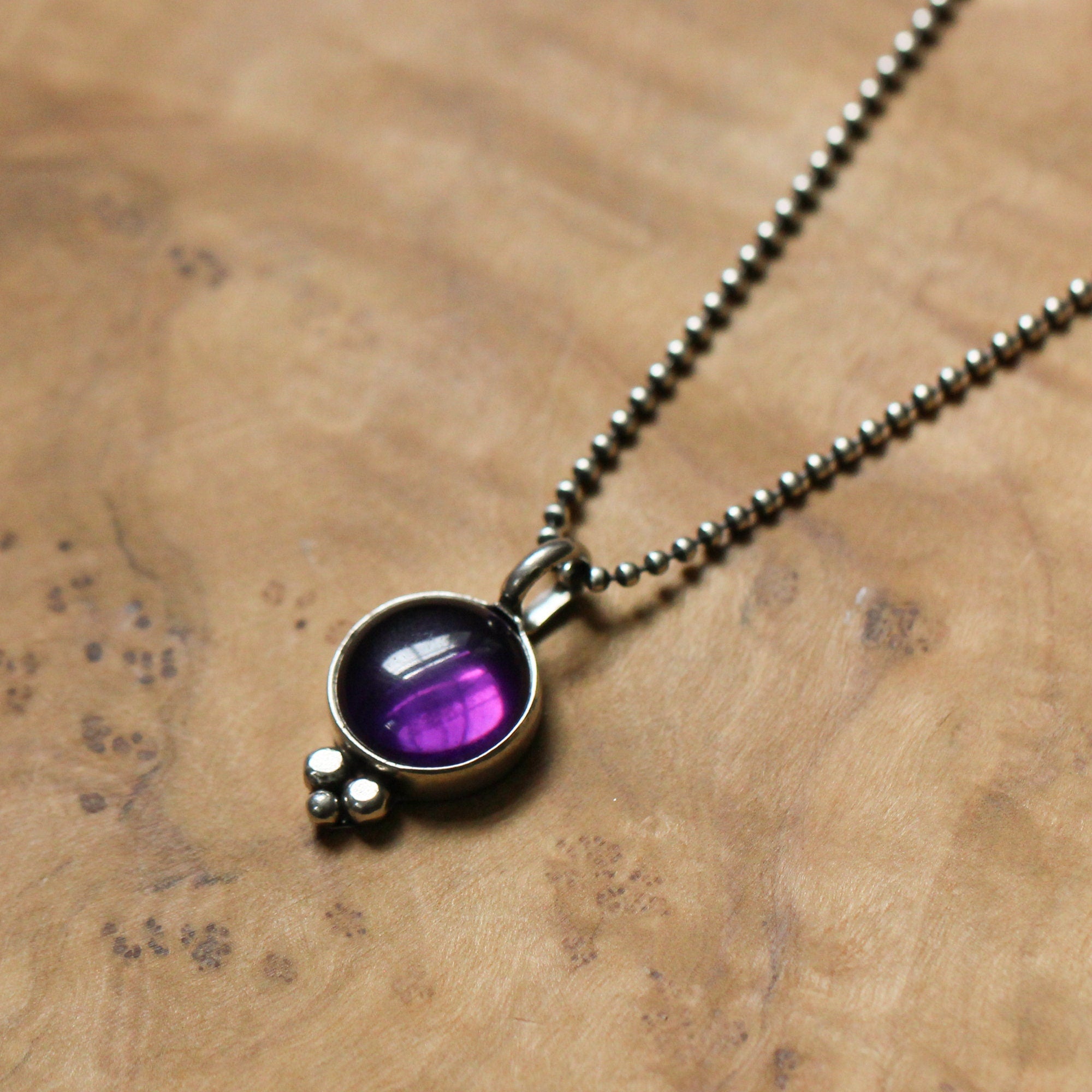 Purple Amethyst Pendant - 'Lil Sweetheart Pendant - Sterling Silver - Amethyst Necklace