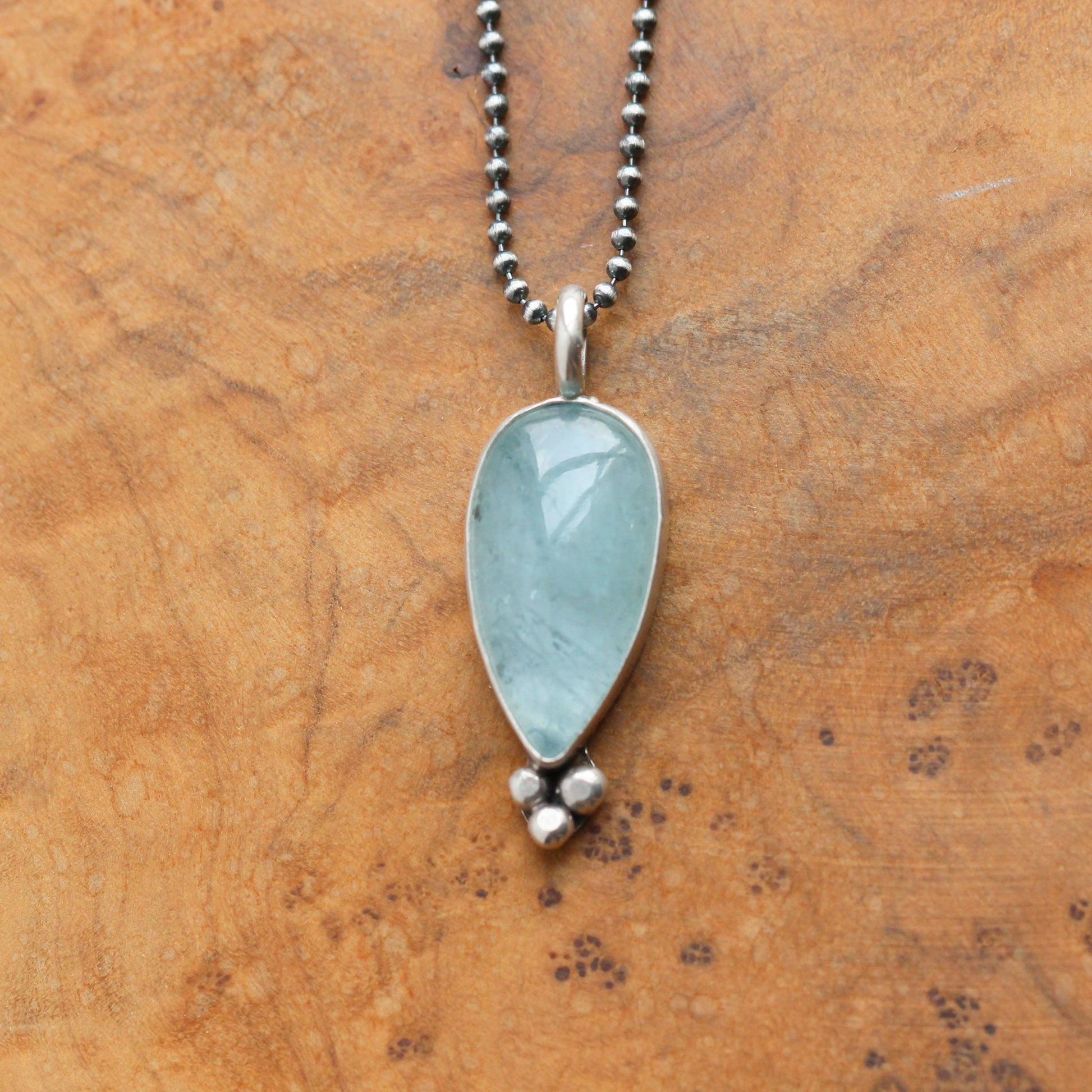 Aquamarine Pendant Necklace - March Birthstone