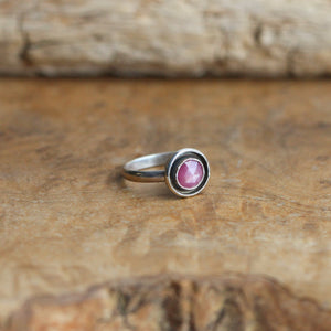 Deep Pink Sapphire Ring - Sapphire Stacker - Pink Sapphire Ring - Silversmith