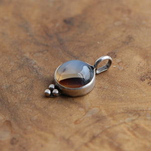 Montana Agate Sterling Silver Pendant Necklace - Boho Silversmith Jewelry
