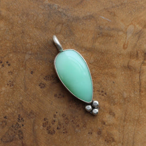 Chrysoprase Sweetheart Necklace - Chrysoprase Pendant - Silversmith - .925 Sterling Silver