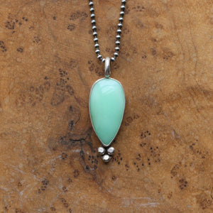 Chrysoprase Sweetheart Necklace - Chrysoprase Pendant - Silversmith - .925 Sterling Silver