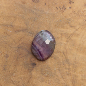 Rose Cut Rainbow Fluorite Pendant - Silversmith - Purple and Green Fluorite Pendant
