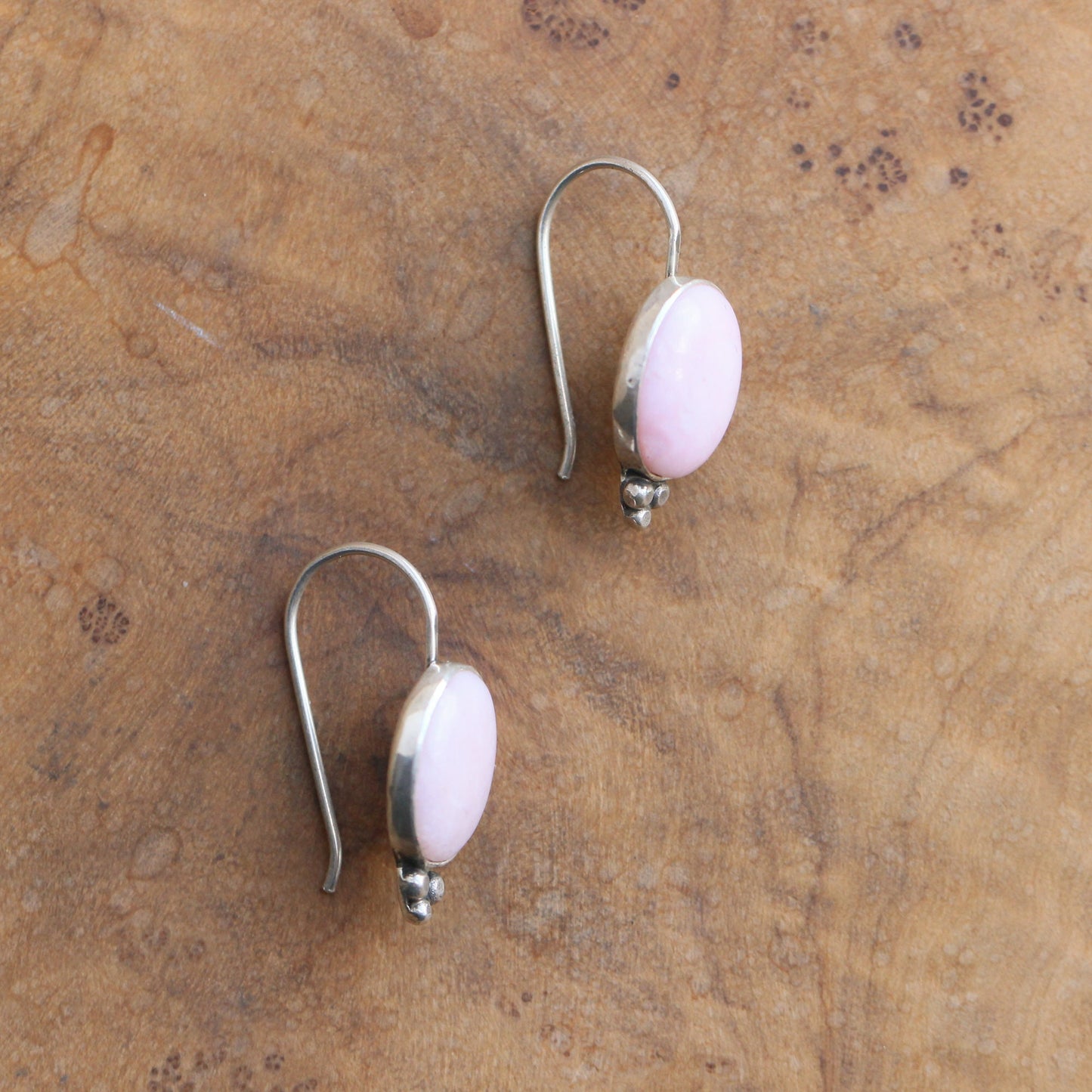 Pink Opal Piper Earrings - Sterling Silver Drop Earrings - Boho Pink Earrings - Silversmith