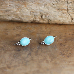 Handmade Amazonite Drop Earrings – Sterling Silver Silversmith Jewelry