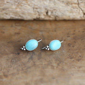 Handmade Amazonite Drop Earrings – Sterling Silver Silversmith Jewelry