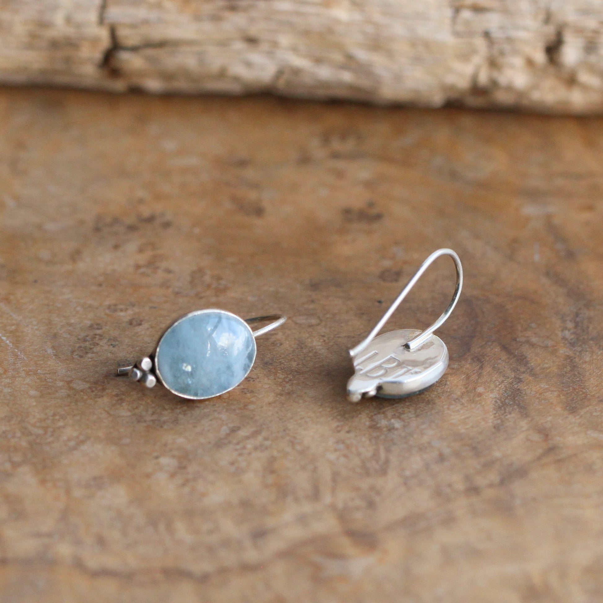 Aquamarine Piper Earrings - Boho Aquamarine Jewelry - .925 Sterling Silver