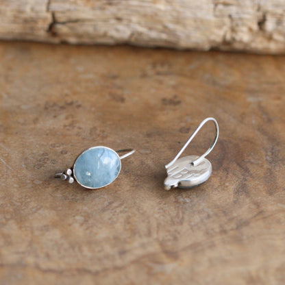 Aquamarine Piper Earrings - Boho Aquamarine Jewelry - .925 Sterling Silver