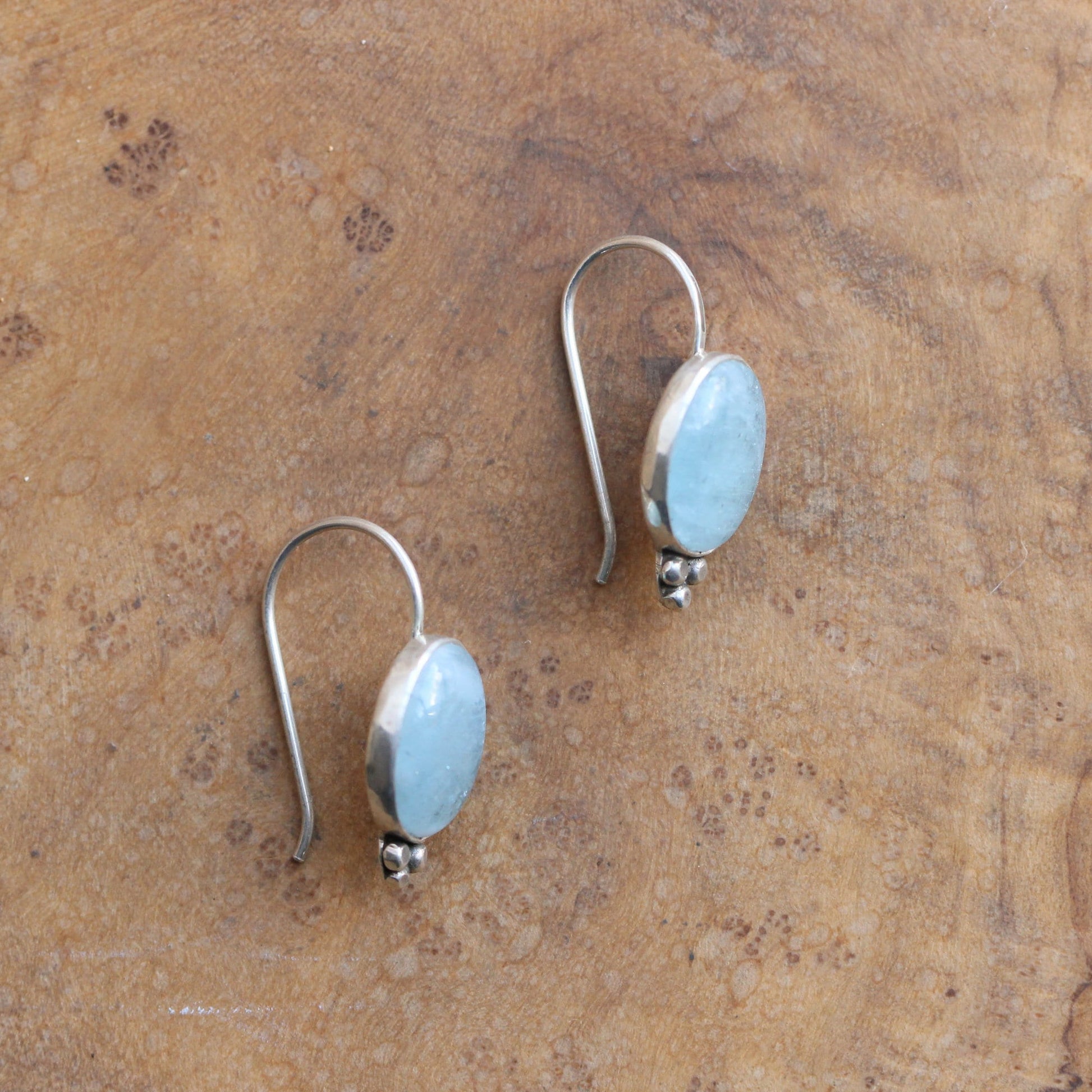 Aquamarine Piper Earrings - Boho Aquamarine Jewelry - .925 Sterling Silver