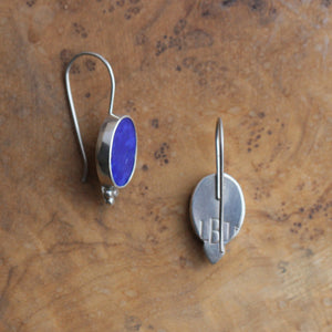 Lapis Piper Earrings - Lapis Lazuli Earrings - .925 Sterling Silver - Lapis Drop Earrings - Silversmith