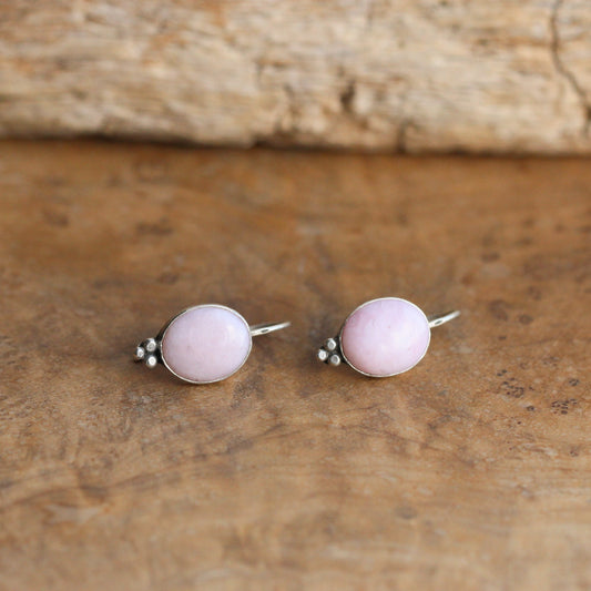 Pink Opal Piper Earrings - Sterling Silver Drop Earrings - Boho Pink Earrings - Silversmith