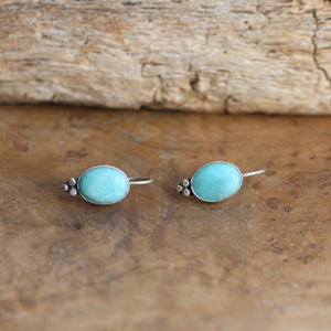 Handmade Amazonite Drop Earrings – Sterling Silver Silversmith Jewelry