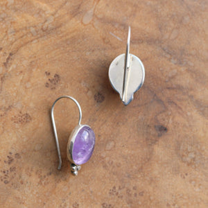 Amethyst Drop Earrings – Sterling Silver Boho Jewelry, Handmade