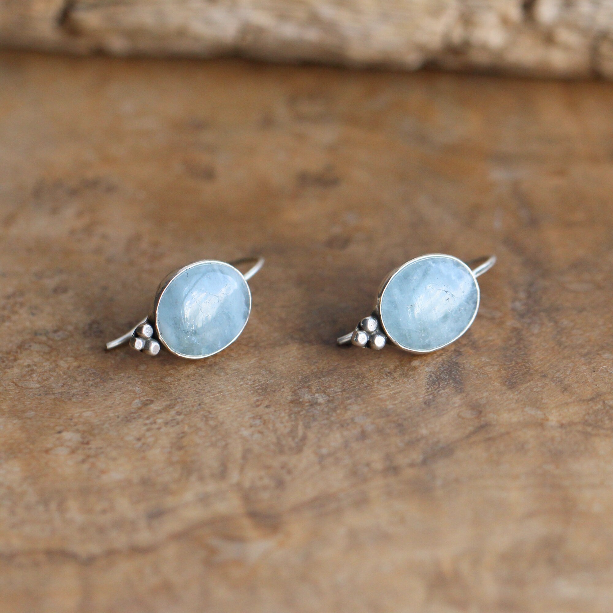 Aquamarine Piper Earrings - Boho Aquamarine Jewelry - March Birthstone - Silversmith
