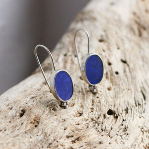 Lapis Piper Earrings - Lapis Lazuli Earrings - .925 Sterling Silver - Lapis Drop Earrings - Silversmith