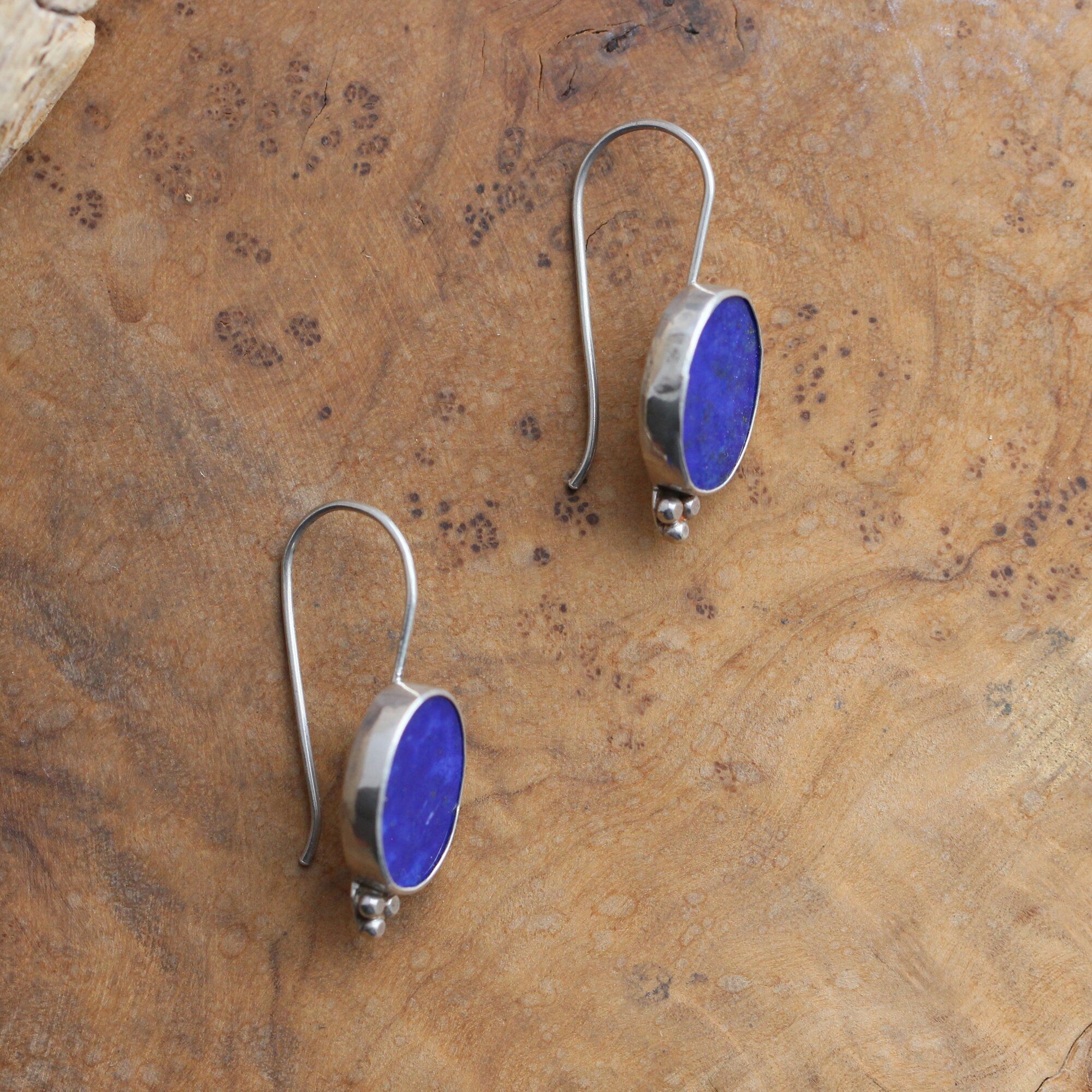 Lapis Piper Earrings - Lapis Lazuli Earrings - .925 Sterling Silver - Lapis Drop Earrings - Silversmith