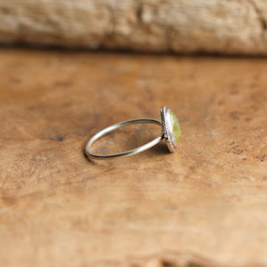 Green Garnet Delica Ring - Garnet Stacker - Green Garnet Ring - Unique Silversmith