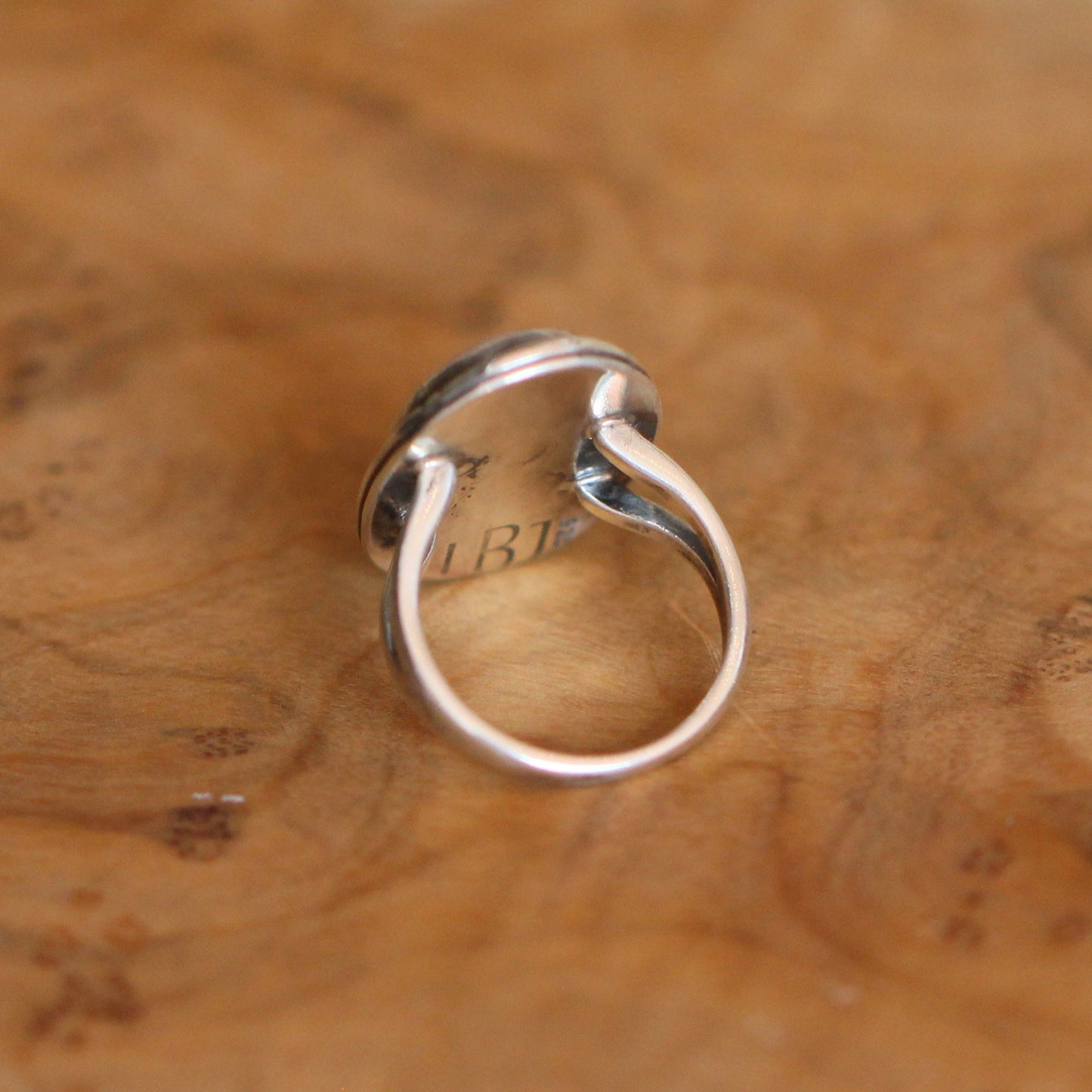 Pink Opal Sterling Silver Statement Ring – Hand Chiseled Boho Design