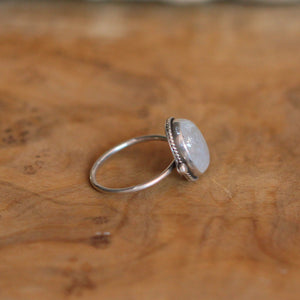 Rainbow Moonstone Ring - Sterling Silver - Moonstone Delica Ring